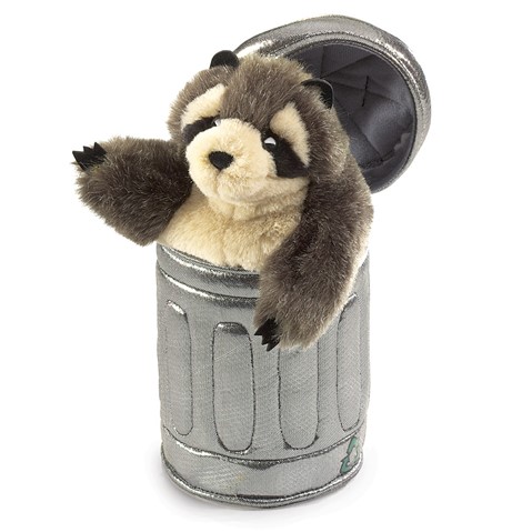 Raccoon in Garbage Can Hand Puppet  |  Folkmanis