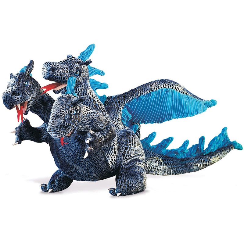 Folkmanis Dragon, Three-Headed - Blue 2387